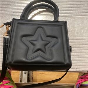 Black Star Embossed Handbag